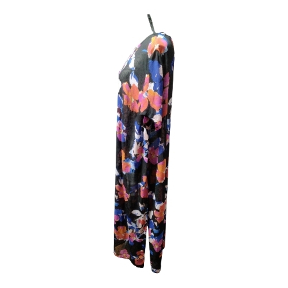 Vince Camuto Black Floral High-Low Midi Dress - Picture 3 of 7